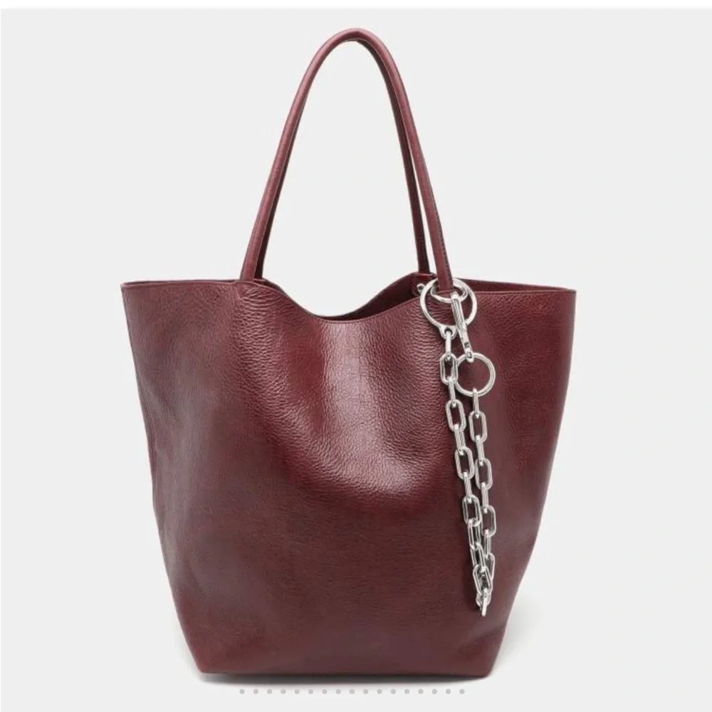 Alexander Wang Roxy Large Leather Tote Bag Burgundy New no tags Rhodium chain